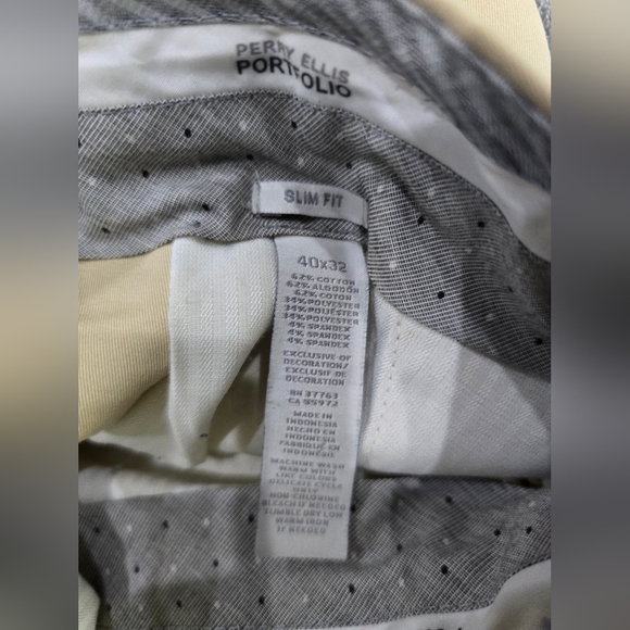 PERRY ELLIS pants - used - beige color - size 40W - 32L slim Fit - Picture 5 of 5
